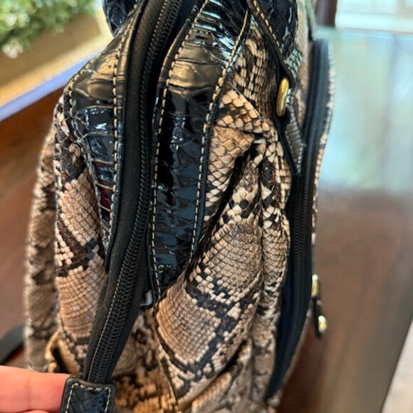 Samantha Brown Embossed Python/Snakeskin backpack - Picture 9 of 15